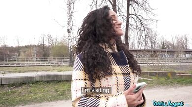 Public Agent fucks curly street girl Milla Ferrazzo for money