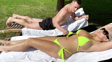 Fucking with stepson in the garden